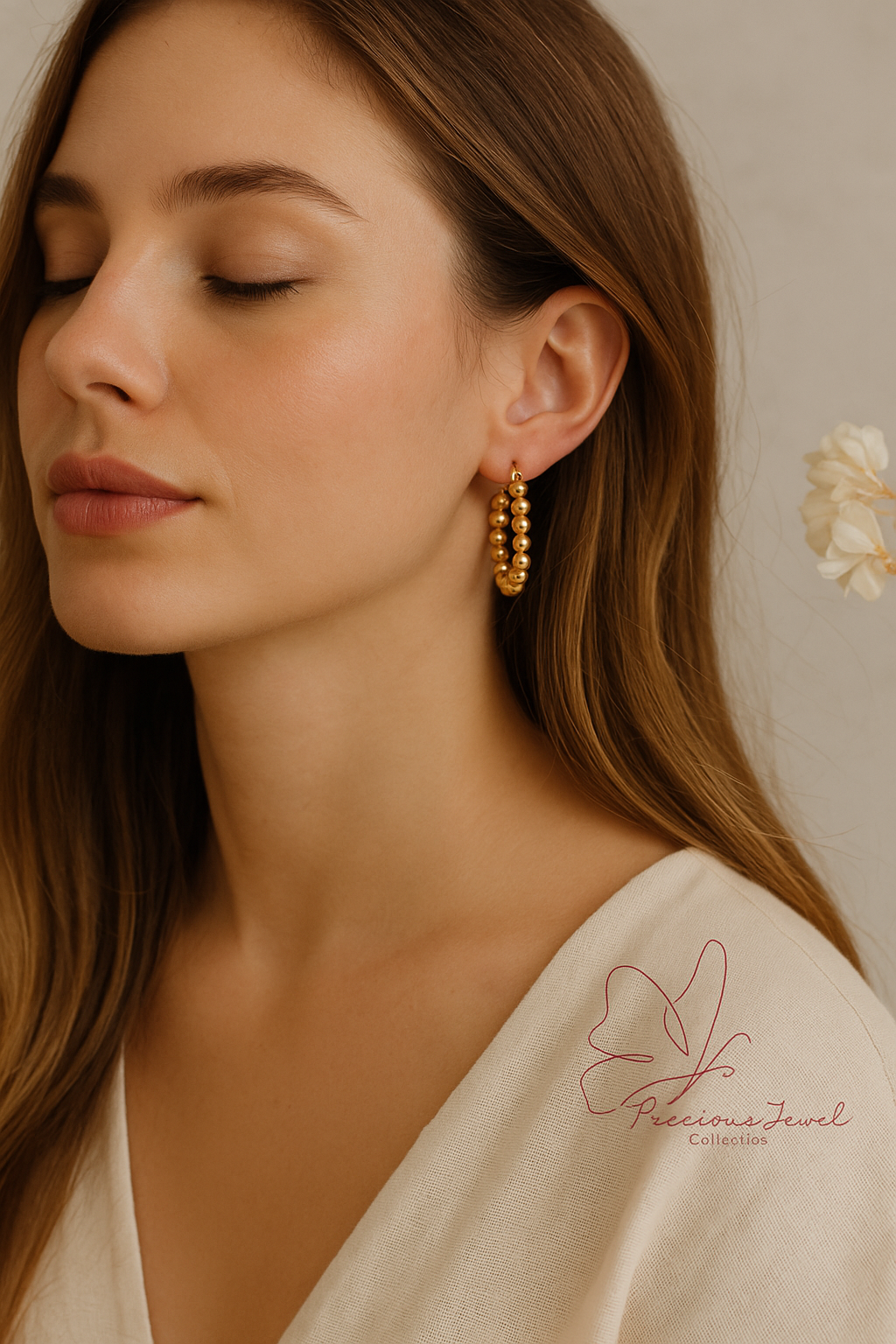 Beaded Hoop Earrings