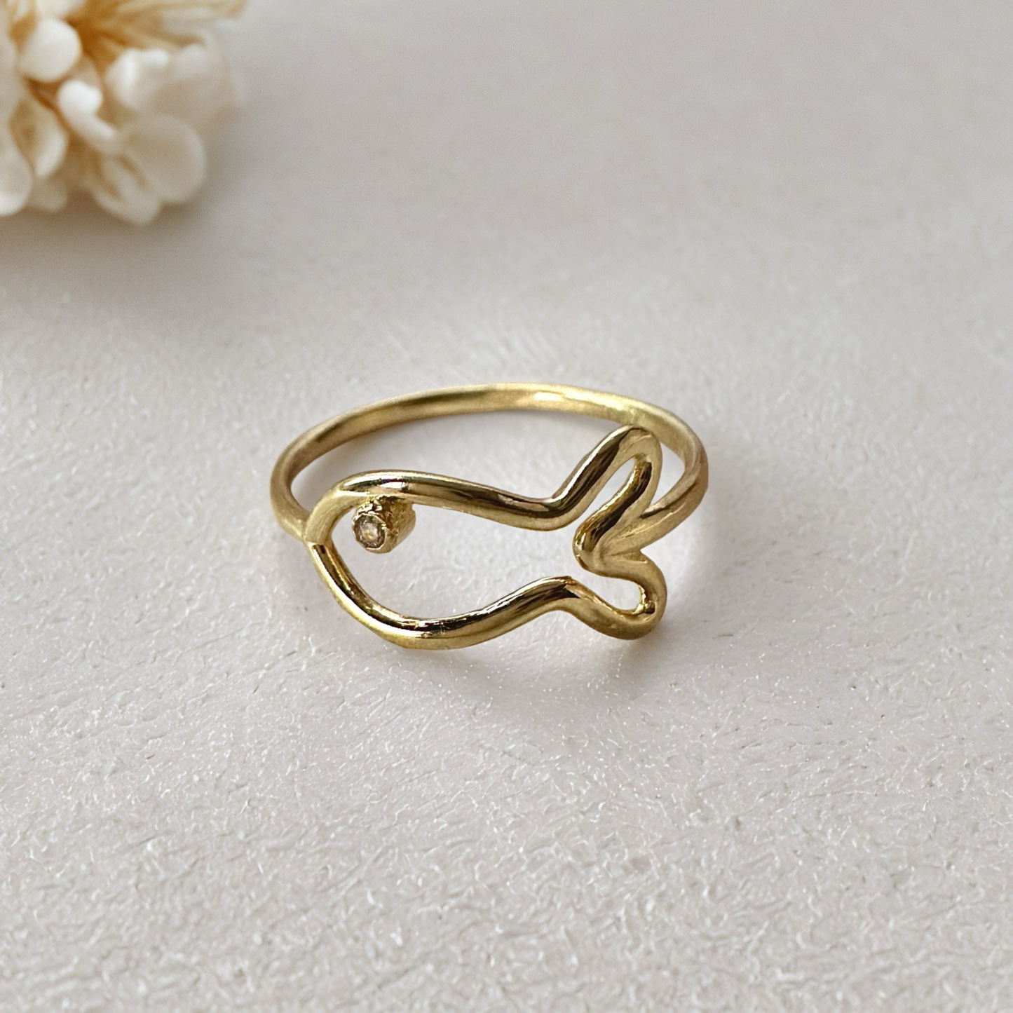 Gold Fish Outline Ring
