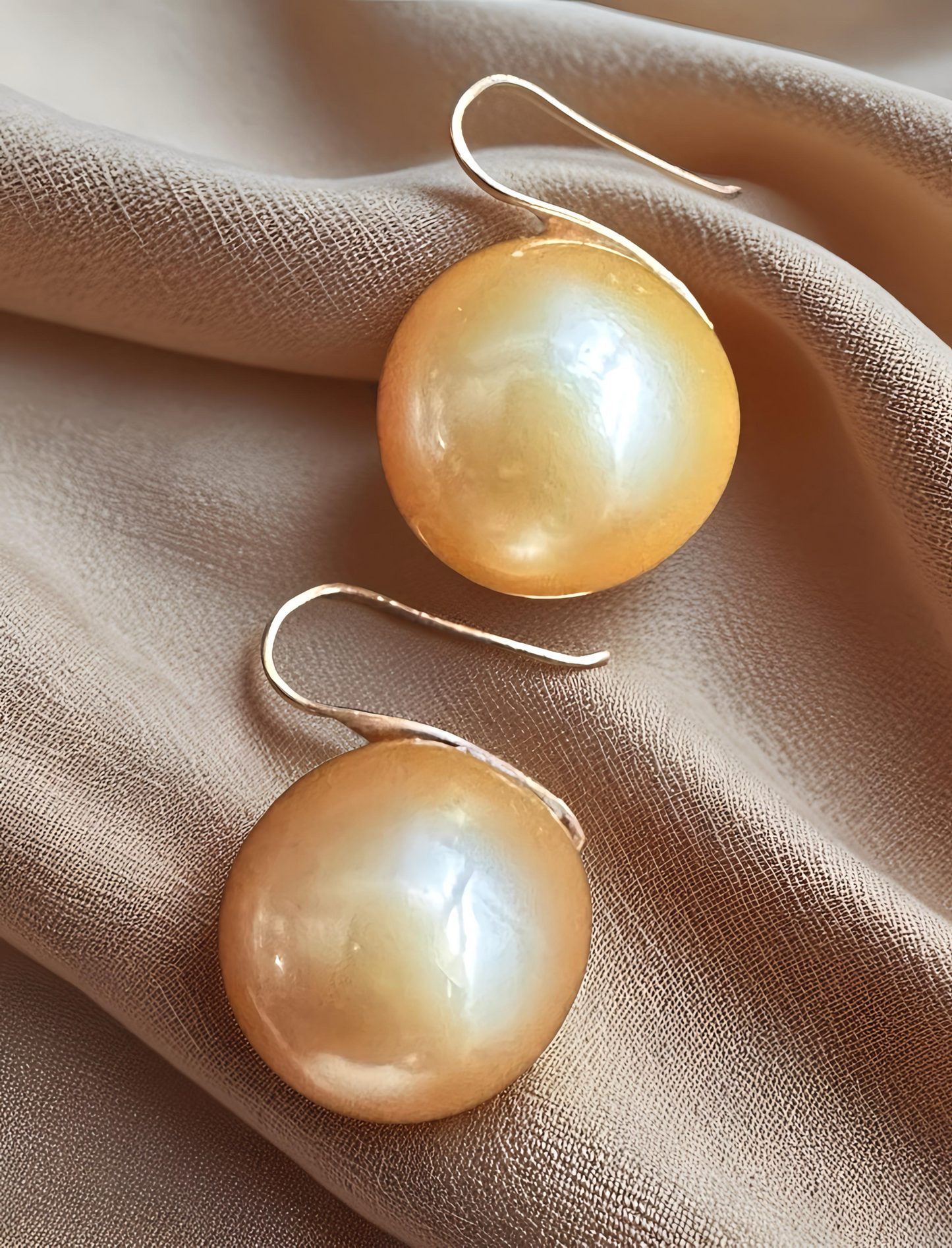 Deep Golden South Sea Pearl Jewelry Set – 14K Solid Gold