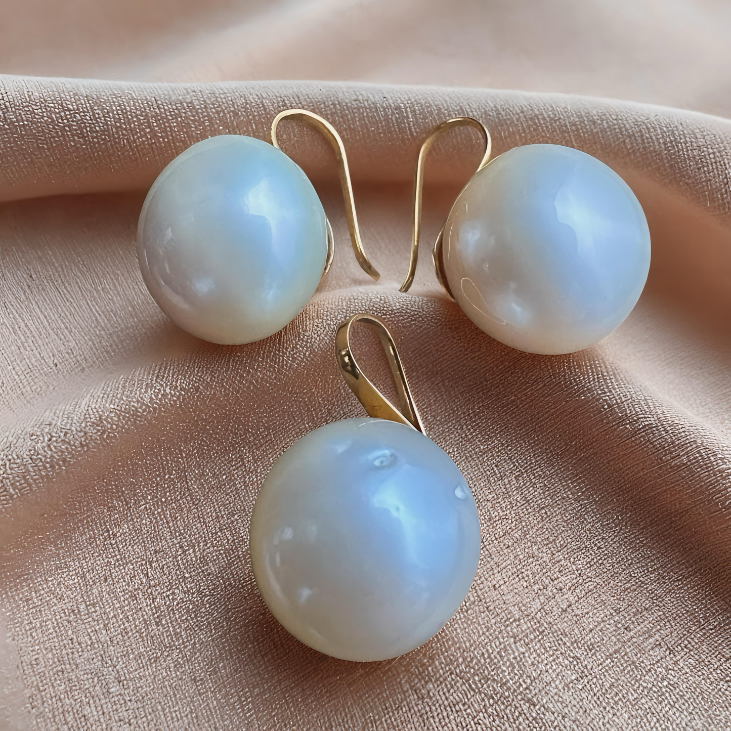 White South Sea Pearl Jewelry Set – 14K Solid Gold