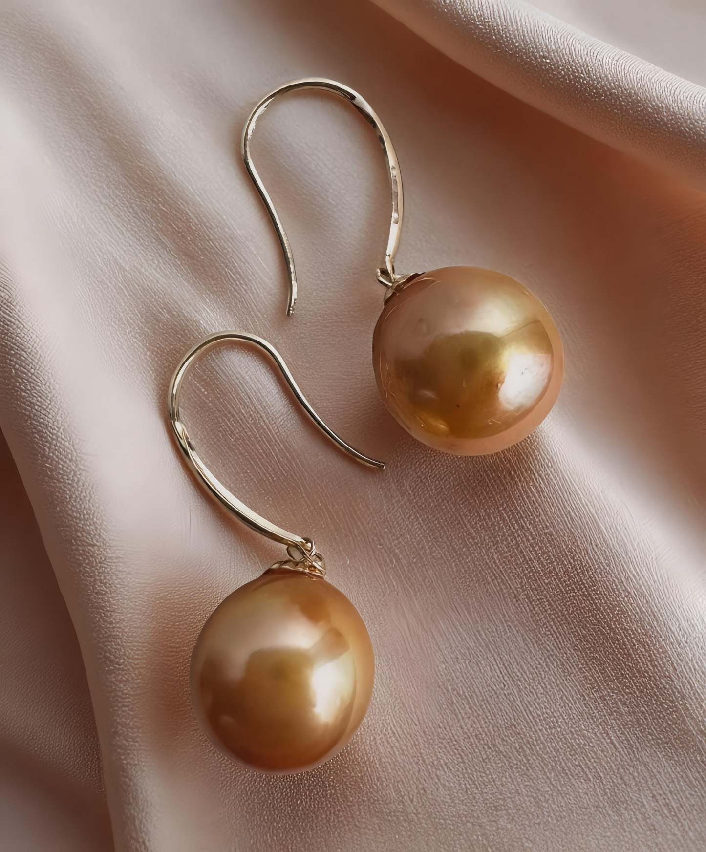 Golden South Sea Pearl Drop Earrings
