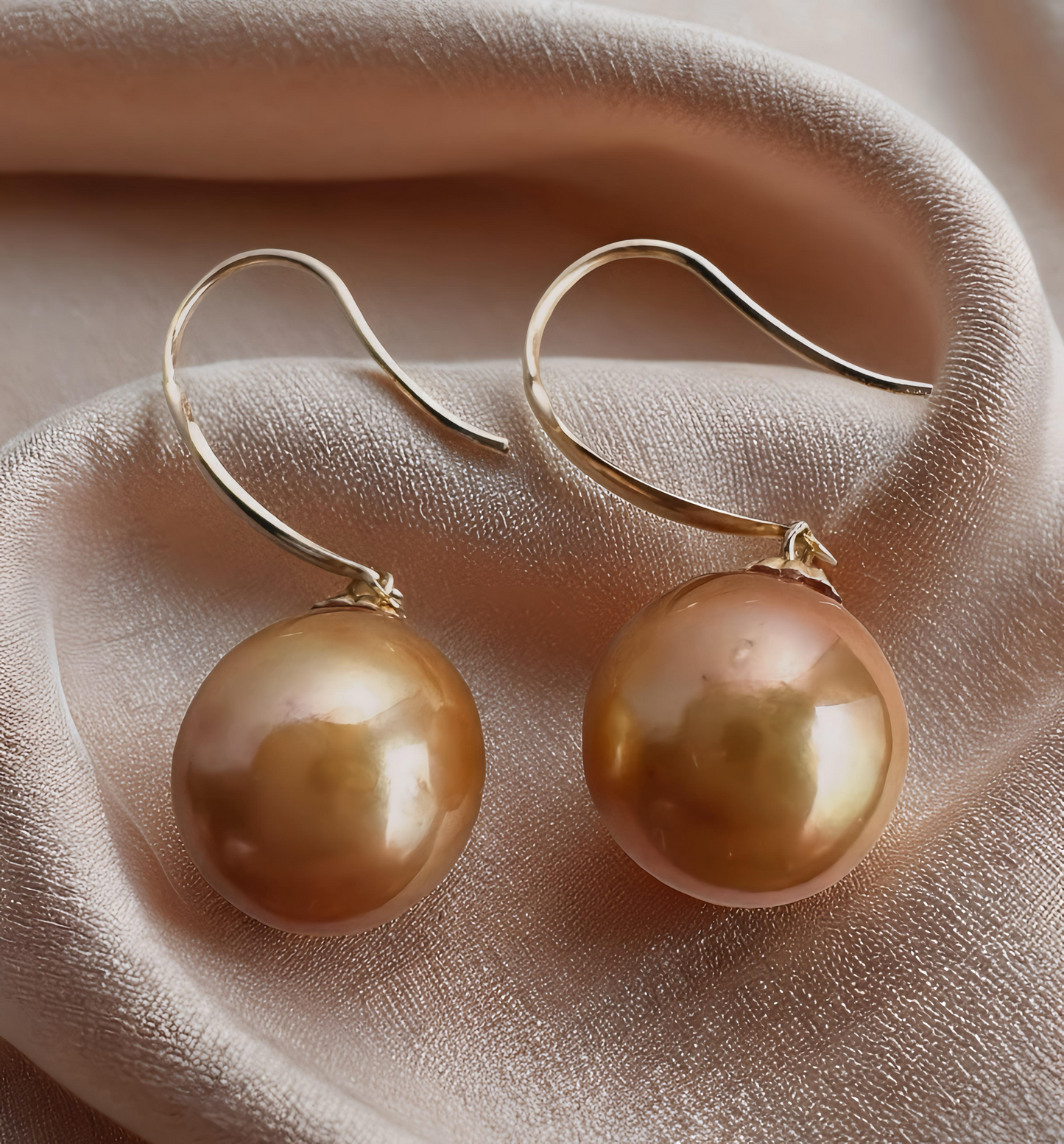 Golden South Sea Pearl Drop Earrings