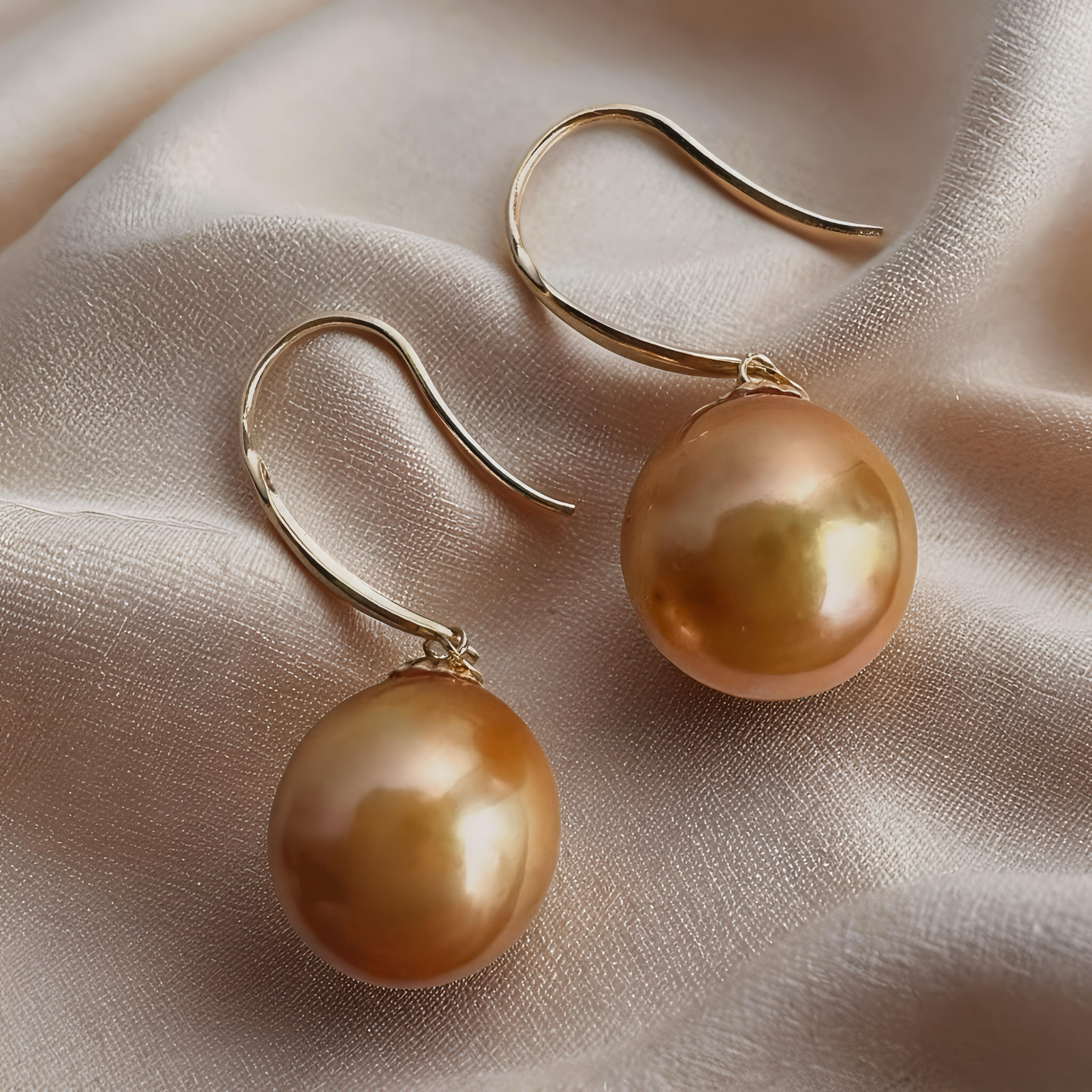 Golden South Sea Pearl Drop Earrings
