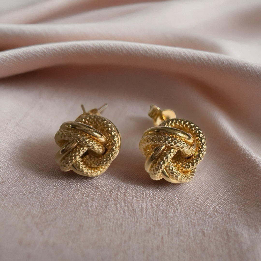 Textured Knot Stud Earrings