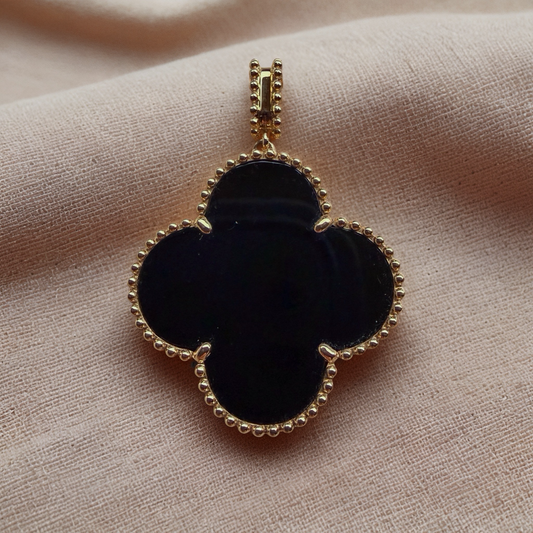 Black Onyx Clover Pendant