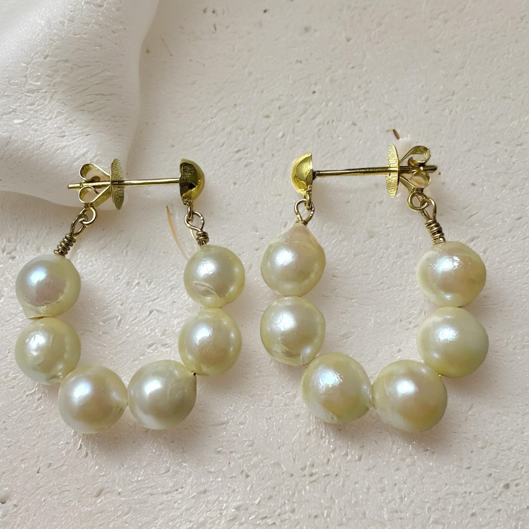 South Sea Pearl Hoop Earrings