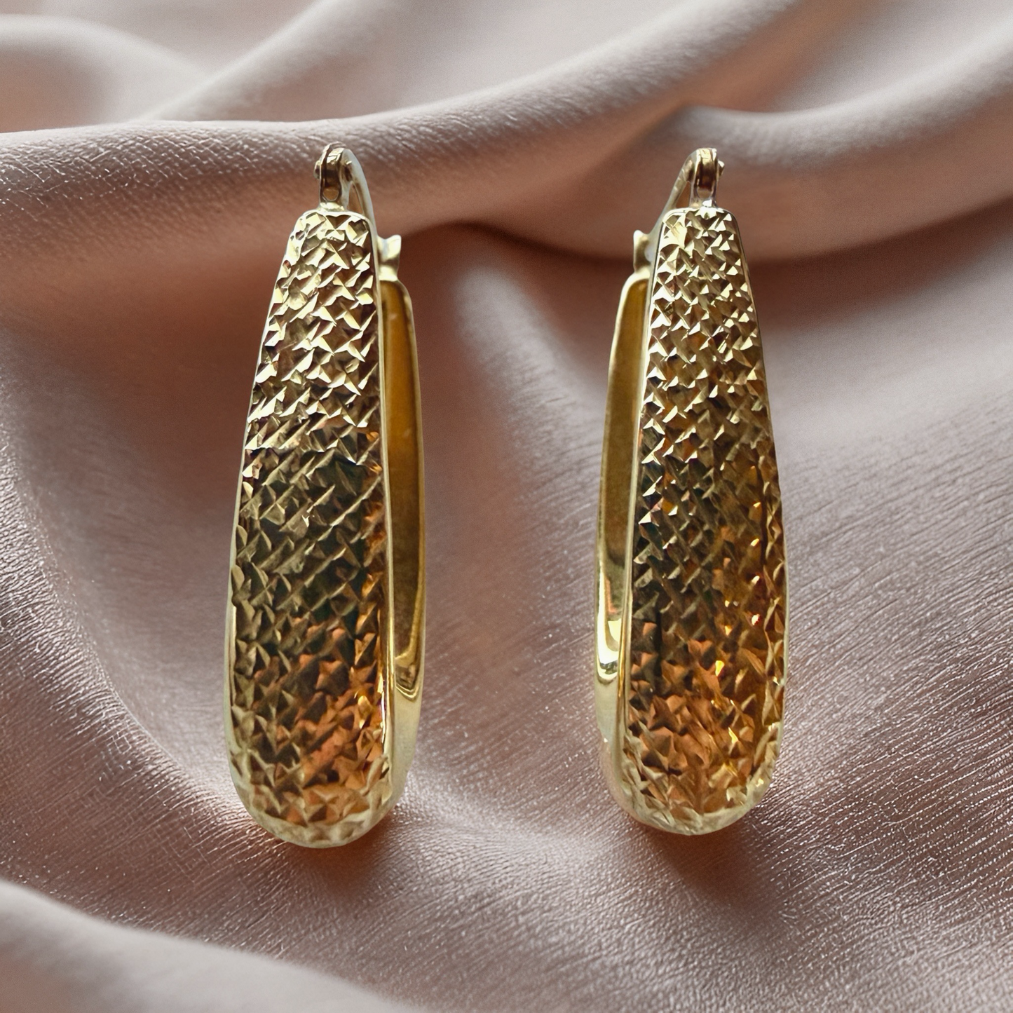 Textured Tapered Hoop Earrings