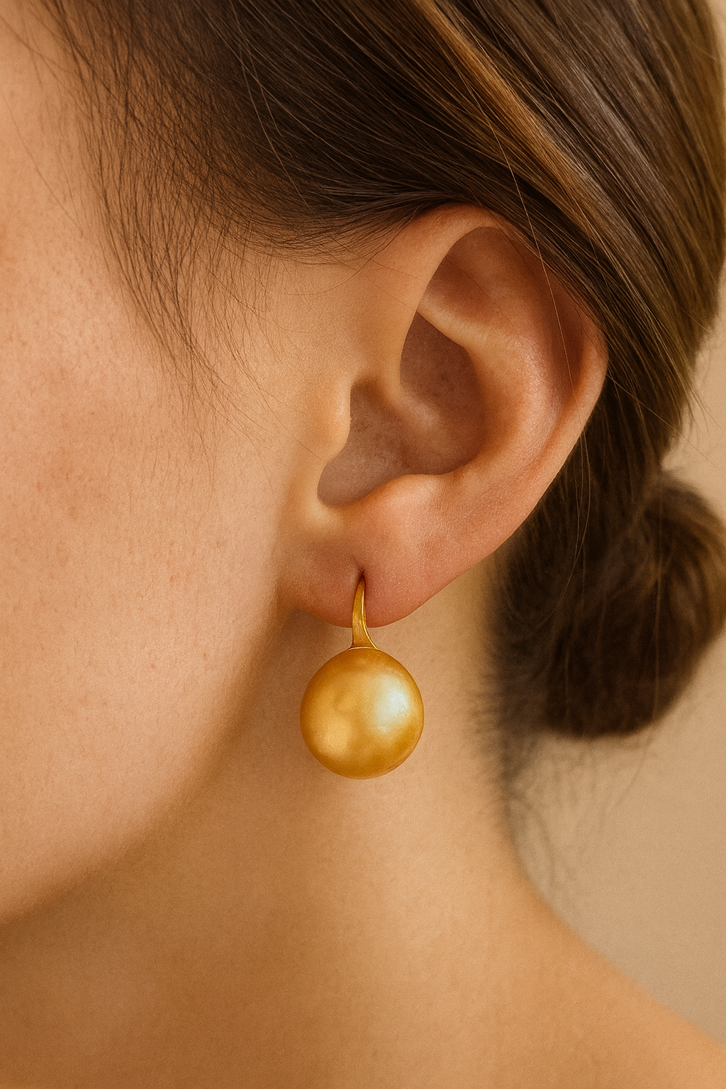 Deep Golden South Sea Pearl Jewelry Set – 14K Solid Gold