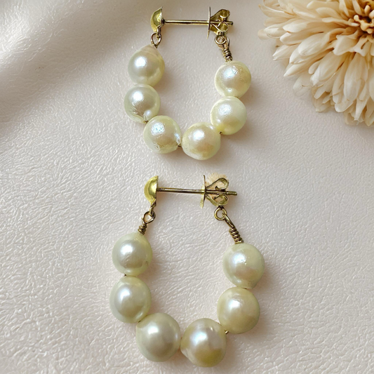 South Sea Pearl Hoop Earrings