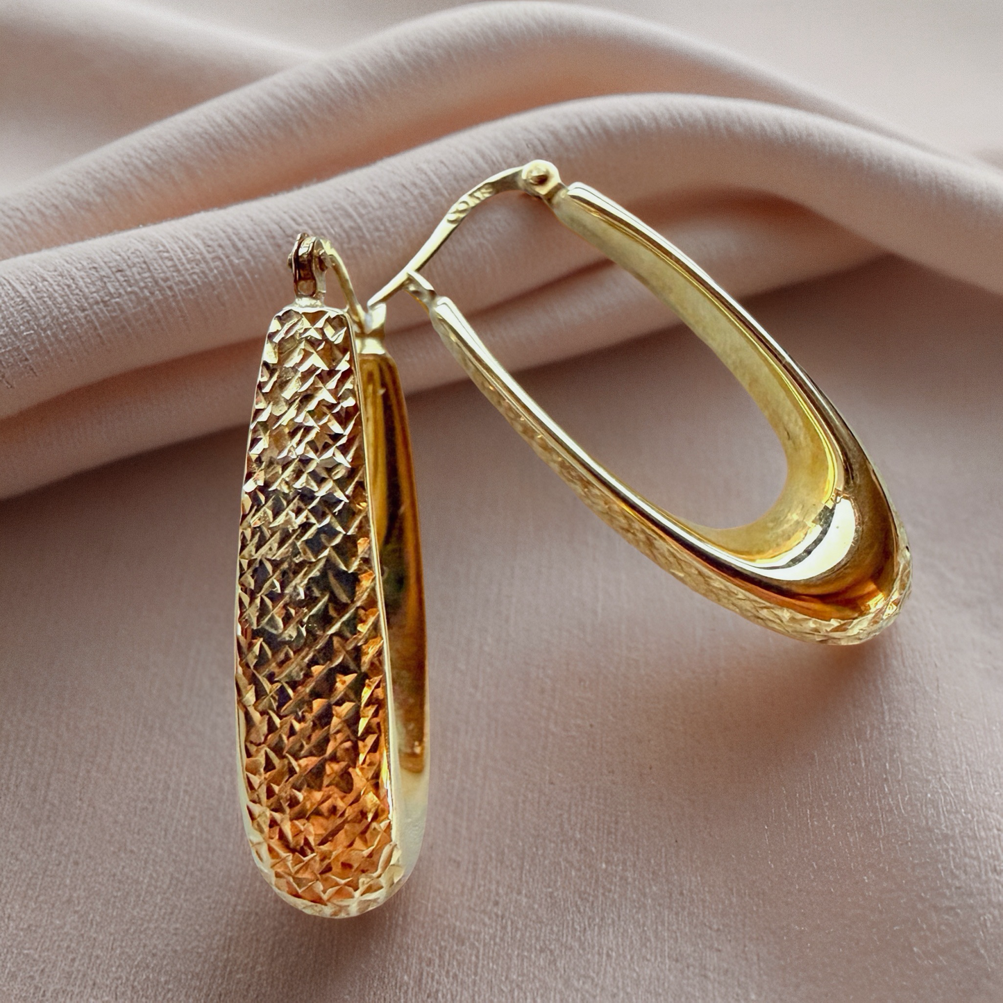 Textured Tapered Hoop Earrings