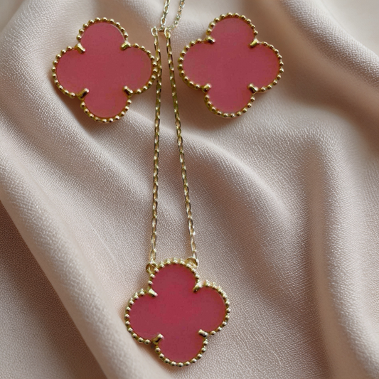 Pink Clover Enamel Set