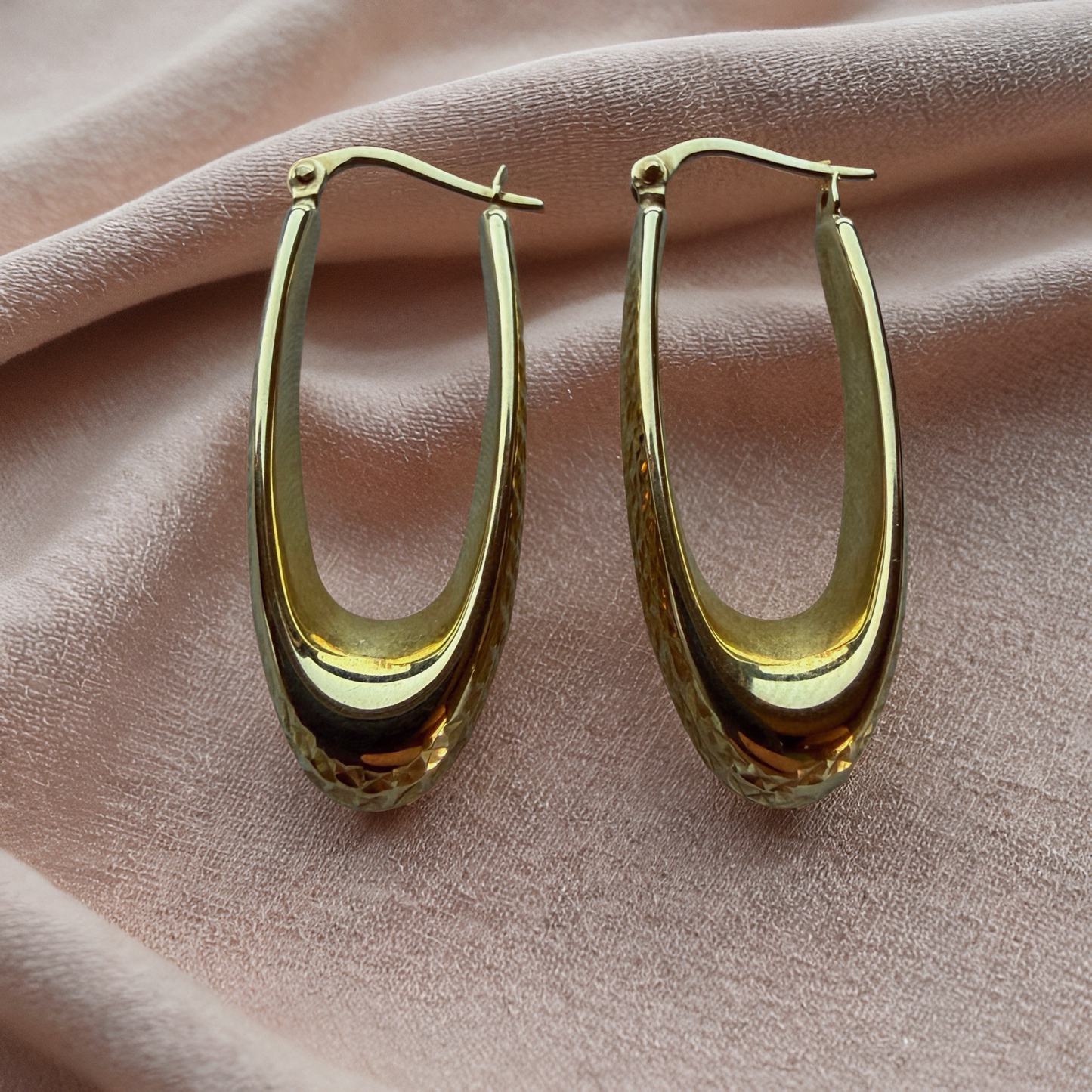 Textured Tapered Hoop Earrings