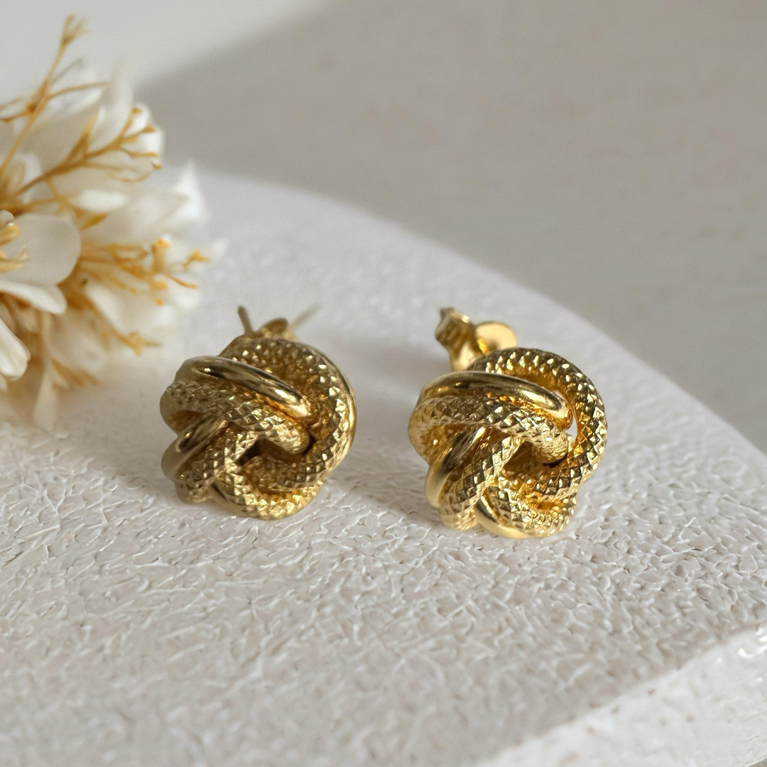Textured Knot Stud Earrings