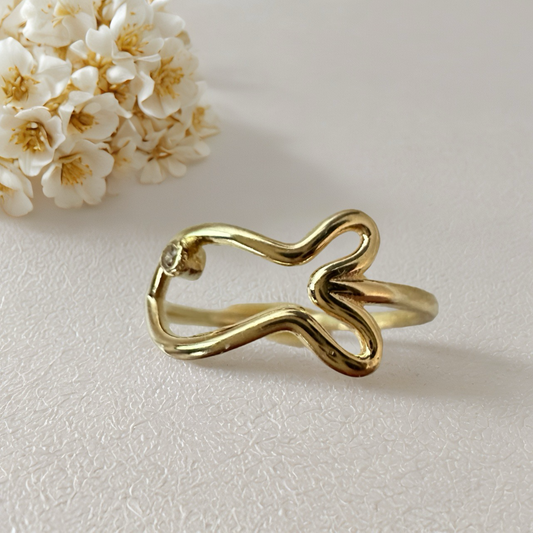 Gold Fish Outline Ring