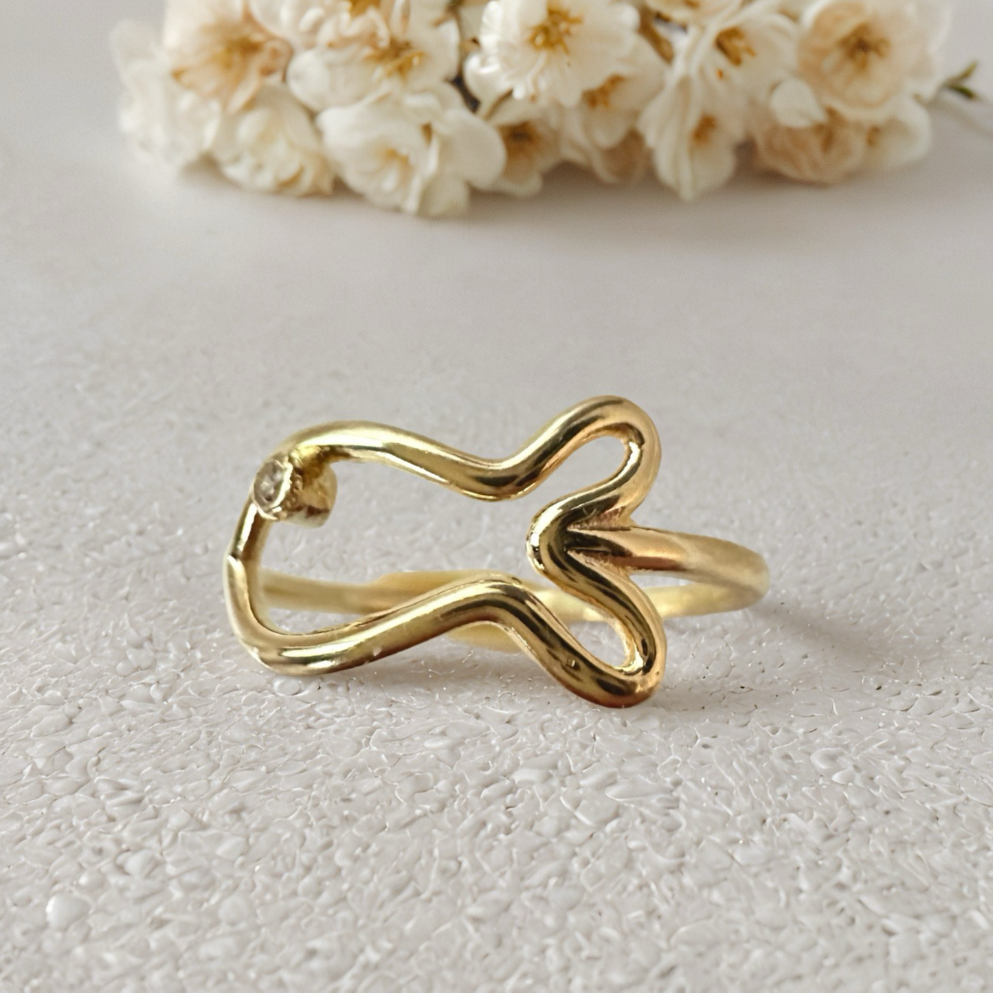 Gold Fish Outline Ring