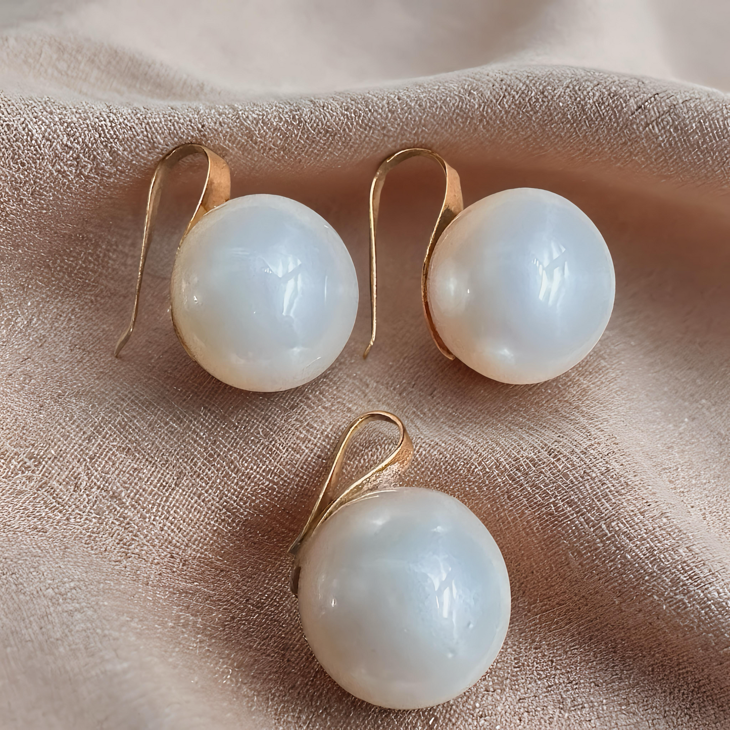 Champagne South Sea Pearl Jewelry Set – 14K Solid Gold