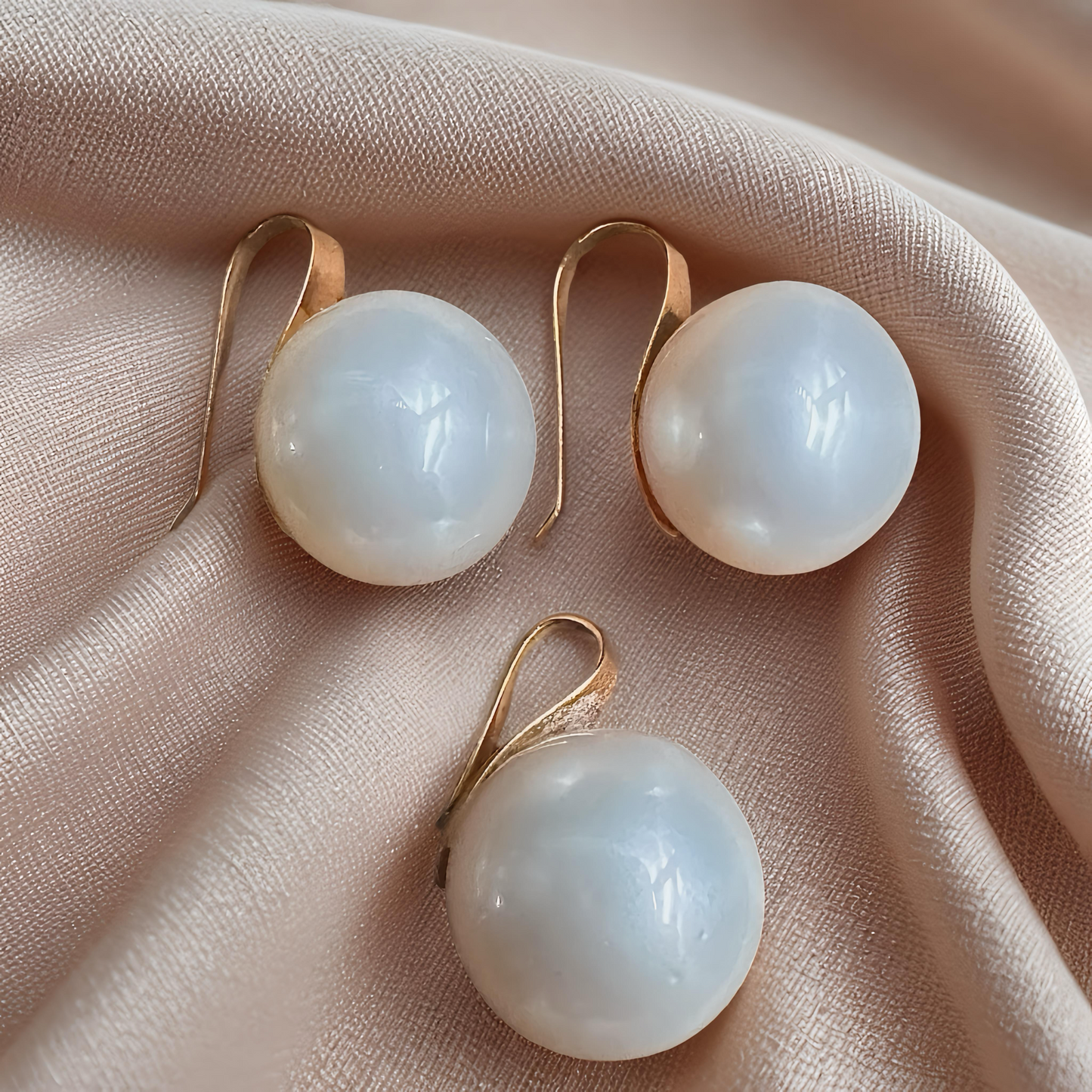 Champagne South Sea Pearl Jewelry Set – 14K Solid Gold