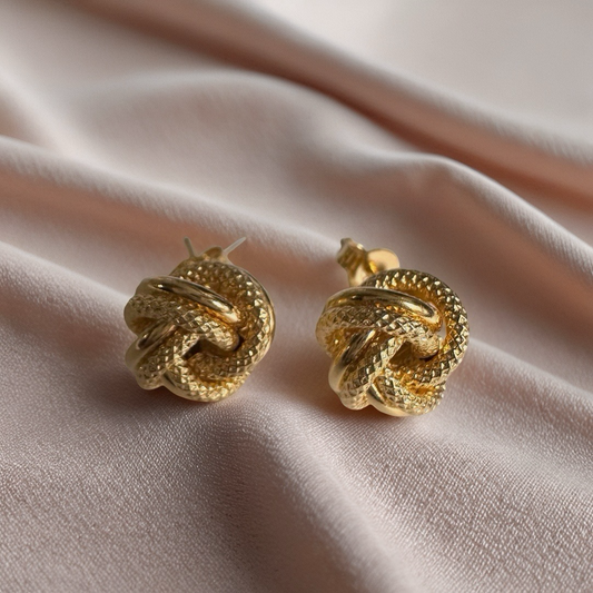 Textured Knot Stud Earrings