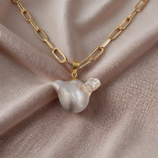 Grey Baroque South Sea Pearl Necklace – 14K/18K Gold