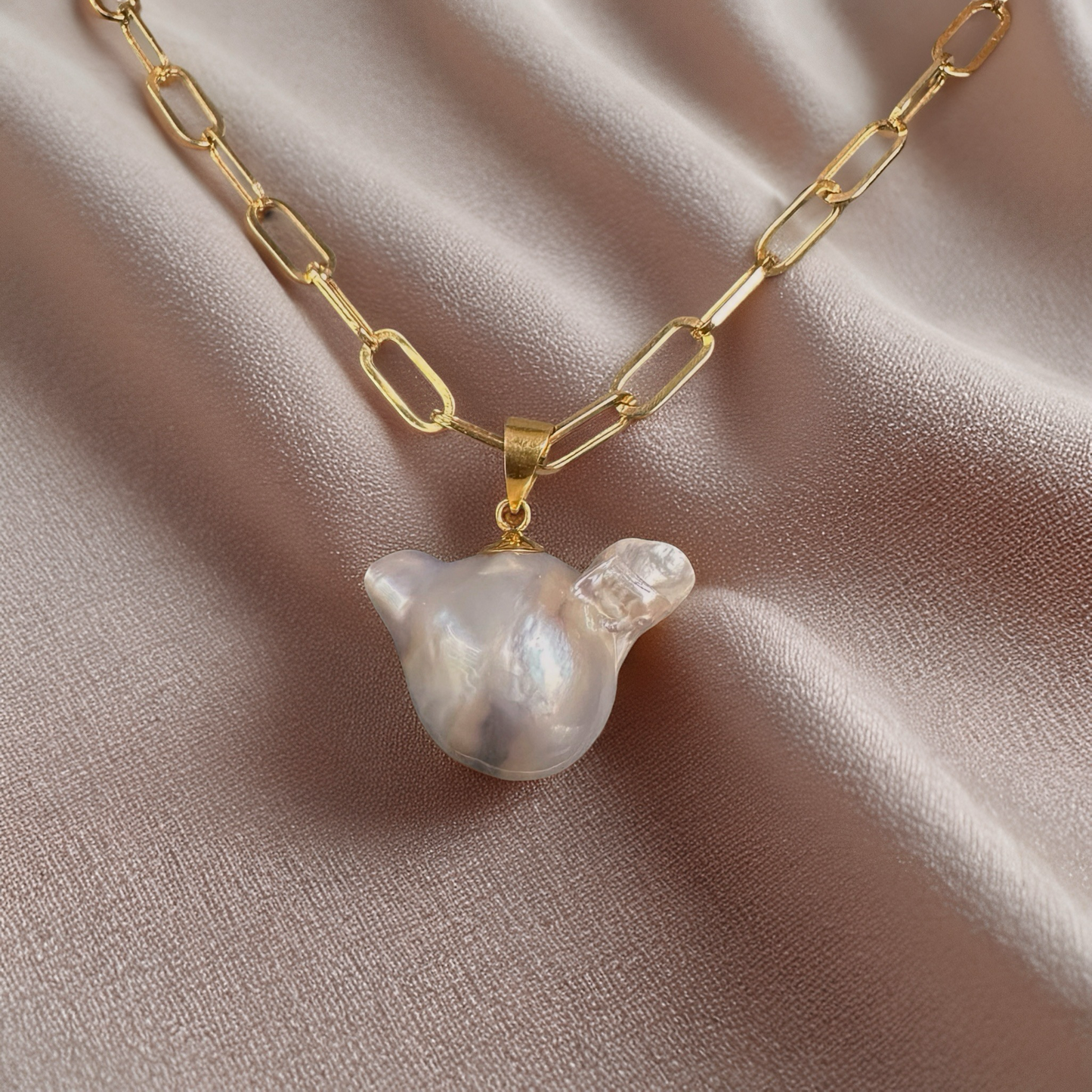 Grey Baroque South Sea Pearl Necklace – 14K/18K Gold