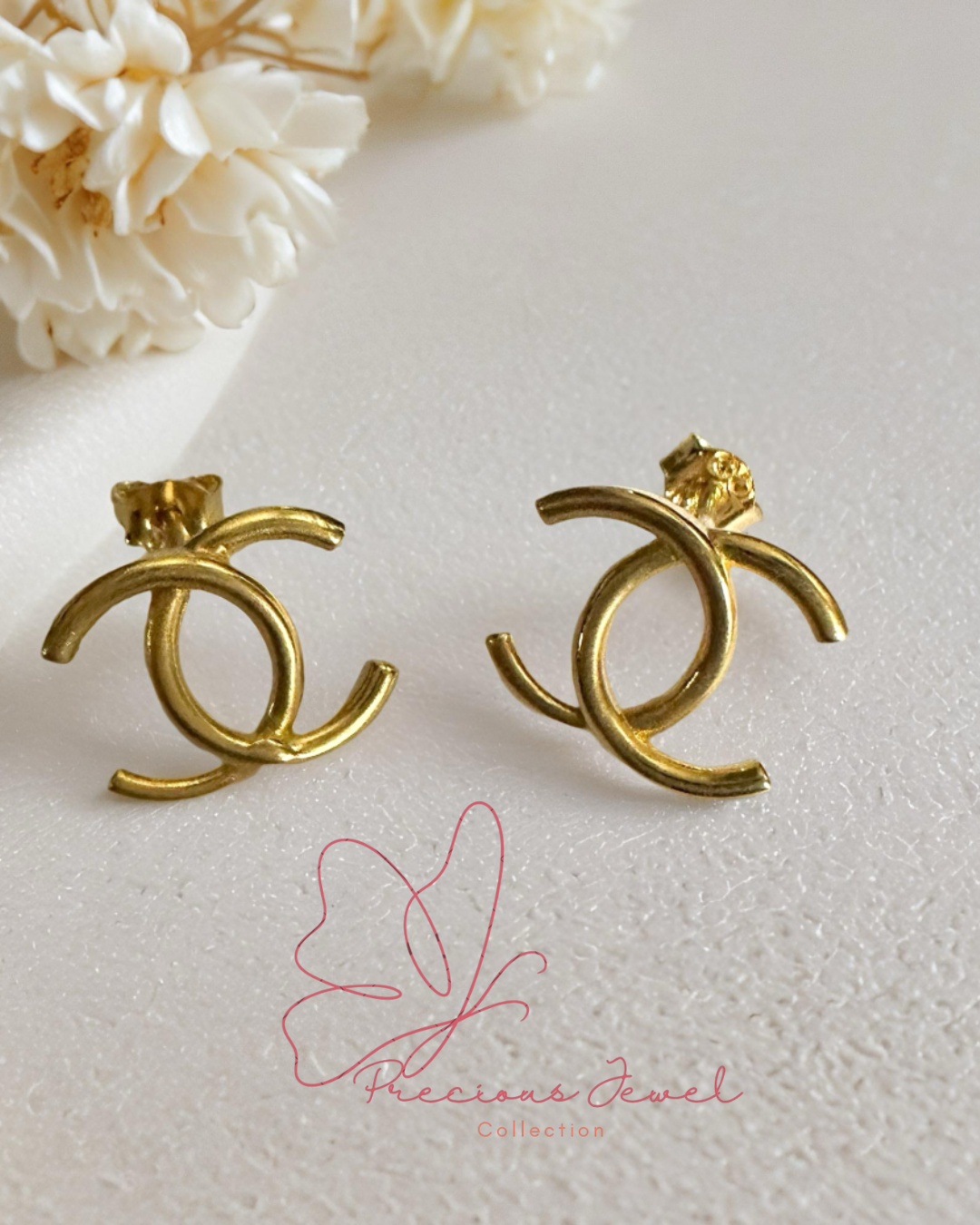 Luxury quilted design earrings